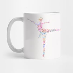 Dancer Lady Woman Silhouette Shape Text Word Cloud Mug